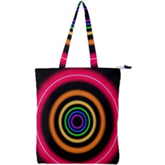 Neon Light Abstract Pattern Lines Double Zip Up Tote Bag