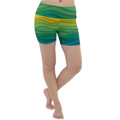 Background Waves Wave Texture Lightweight Velour Yoga Shorts by Sapixe