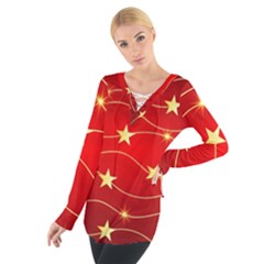 Stars Background Christmas Decoration Tie Up Tee