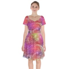 Background Wallpaper Abstract Short Sleeve Bardot Dress