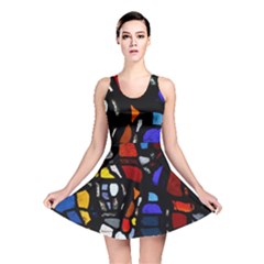 Art Bright Lead Glass Pattern Reversible Skater Dress by Sapixe
