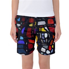 Art Bright Lead Glass Pattern Women s Basketball Shorts