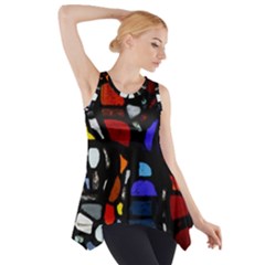 Art Bright Lead Glass Pattern Side Drop Tank Tunic