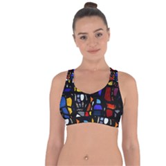 Art Bright Lead Glass Pattern Cross String Back Sports Bra