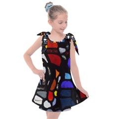 Art Bright Lead Glass Pattern Kids  Tie Up Tunic Dress