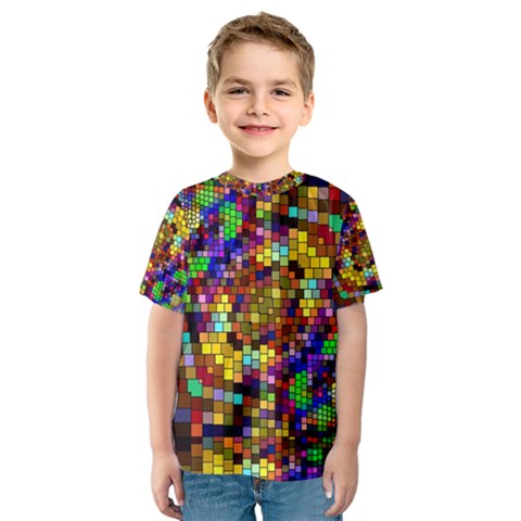 Color Mosaic Background Wall Kids  Sport Mesh Tee by Sapixe