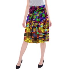 Color Mosaic Background Wall Midi Beach Skirt