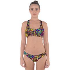 Color Mosaic Background Wall Cross Back Hipster Bikini Set