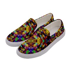 Color Mosaic Background Wall Women s Canvas Slip Ons