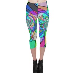 Retro Wave Background Pattern Capri Leggings 