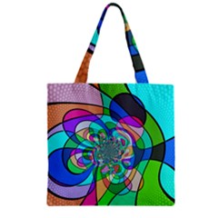 Retro Wave Background Pattern Zipper Grocery Tote Bag