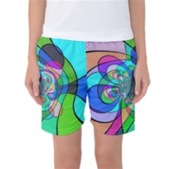 Retro Wave Background Pattern Women s Basketball Shorts by Sapixe