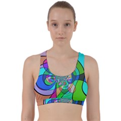 Retro Wave Background Pattern Back Weave Sports Bra by Sapixe