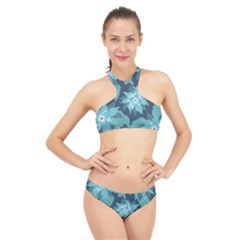 Graphic Design Wallpaper Abstract High Neck Bikini Set