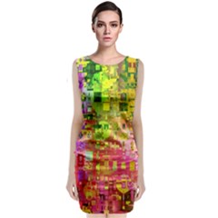 Color Abstract Artifact Pixel Classic Sleeveless Midi Dress by Sapixe