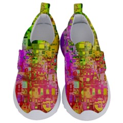 Color Abstract Artifact Pixel Velcro Strap Shoes