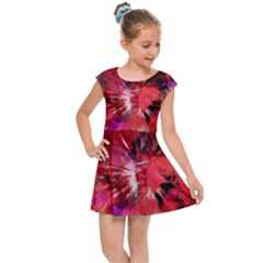 Color Abstract Background Textures Kids Cap Sleeve Dress by Sapixe