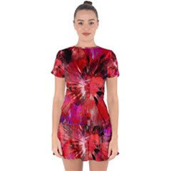 Color Abstract Background Textures Drop Hem Mini Chiffon Dress