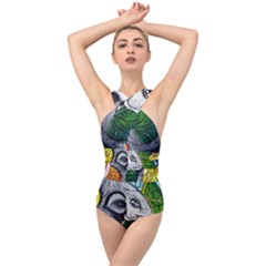 Graffiti The Art Of Spray Mural Cross Front Low Back Swimsuit by Sapixe