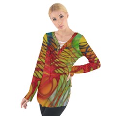 Texture Art Color Pattern Tie Up Tee by Sapixe