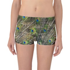 Peacock Feathers Color Plumage Green Boyleg Bikini Bottoms