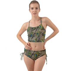 Peacock Feathers Color Plumage Green Mini Tank Bikini Set by Sapixe