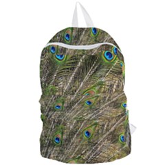 Peacock Feathers Color Plumage Green Foldable Lightweight Backpack