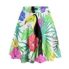 Leaves Tropical Nature Green Plant High Waist Skirt by Sapixe