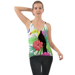 Leaves Tropical Nature Green Plant Chiffon Cami