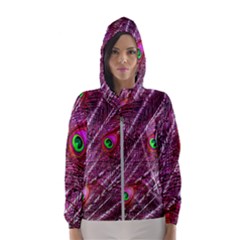 Peacock Feathers Color Plumage Hooded Windbreaker (women)