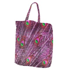 Peacock Feathers Color Plumage Giant Grocery Tote