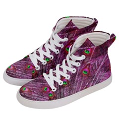 Peacock Feathers Color Plumage Men s Hi-top Skate Sneakers by Sapixe