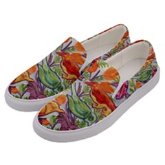 Art Flower Pattern Background Men s Canvas Slip Ons