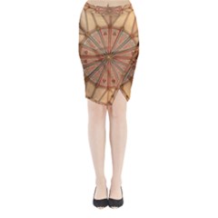 York Minster Chapter House Midi Wrap Pencil Skirt by Sapixe