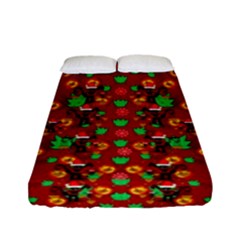 Christmas Time With Santas Helpers Fitted Sheet (full/ Double Size) by pepitasart