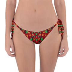 Christmas Time With Santas Helpers Reversible Bikini Bottom by pepitasart