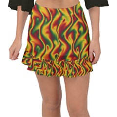 Reggae Smoky Waves  Fishtail Mini Chiffon Skirt