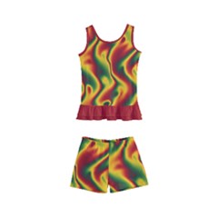 Reggae Smoky Waves Reggae Smoky Red Kid s Boyleg Swimsuit by Seashineswimwear