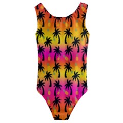 Sunsets & Palm Trees Kids  Cut-out Back One Piece Swimsuit by Seashineswimwear