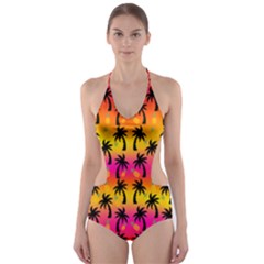 Sunsets & Palm Trees Cut-out One Piece Swimsuit by Seashineswimwear