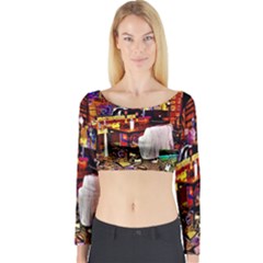 Painted House Long Sleeve Crop Top by MRTACPANS