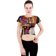 Painted House Crew Neck Crop Top by MRTACPANS