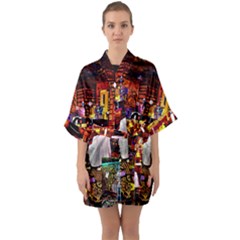 Painted House Quarter Sleeve Kimono Robe by MRTACPANS
