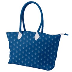 Quebec French Royal Fleur De Lys Elegant Pattern Blue Blue Quebec Fleur De Lys Pattern Blue Canvas Shoulder Bag by Quebec