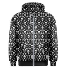 Pattern Skull and Bats Vintage Halloween Black Men s Zipper Hoodie