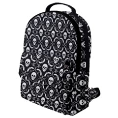 Pattern Skull And Bats Vintage Halloween Black Flap Pocket Backpack (small) by genx