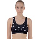 Pattern Skull Stars Halloween Gothic on black background Back Weave Sports Bra View1