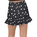 Pattern Skull Stars Halloween Gothic on black background Fishtail Mini Chiffon Skirt View2