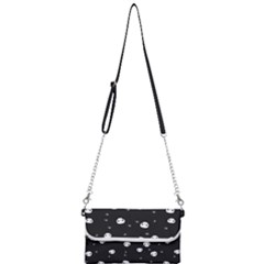 Pattern Skull Stars Halloween Gothic on black background Mini Crossbody Handbag