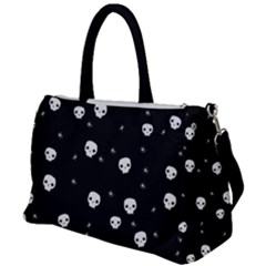 Pattern Skull Stars Halloween Gothic on black background Duffel Travel Bag